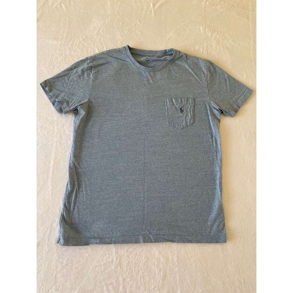 Polo Ralph Lauren Mens Blue Heathered Pocket T-Shirt M Short Sleeve Crewneck
